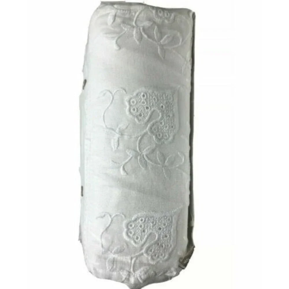 Wamsutta Vintage Lantier Embroidery 3 Pc QUEEN Duvet Set 2 Shams White